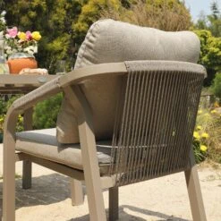 Manresa Rope 4-Seater Square Dining Set, Taupe And Beige 22 Manresa Rope 4-Seater Square Dining Set, Taupe And Beige -Daals Store OD DINE 246 TAUPE SET scene3