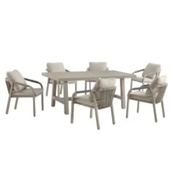 Manresa Taupe and Beige Rope Detail β Slatted Aluminium Rectangular 6-Seater Dining Set 30 Manresa Taupe and Beige Rope Detail β Slatted Aluminium Rectangular 6-Seater Dining Set -Daals Store OD DINE 255 TAUPE SET WB3