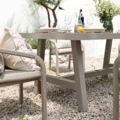 Manresa Taupe and Beige Rope Detail β Slatted Aluminium Rectangular 6-Seater Dining Set 23 Manresa Taupe and Beige Rope Detail β Slatted Aluminium Rectangular 6-Seater Dining Set -Daals Store OD DINE 255 TAUPE SET scene5