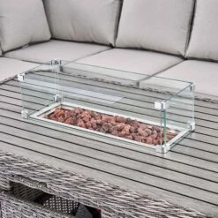 Hampshire Light Grey Large Corner Round Wicker Rattan Dining Set β Modular Sofa with Rising Firepit Table 31 Hampshire Light Grey Large Corner Round Wicker Rattan Dining Set β Modular Sofa with Rising Firepit Table -Daals Store OD DINE 288 LGREY SET detail1