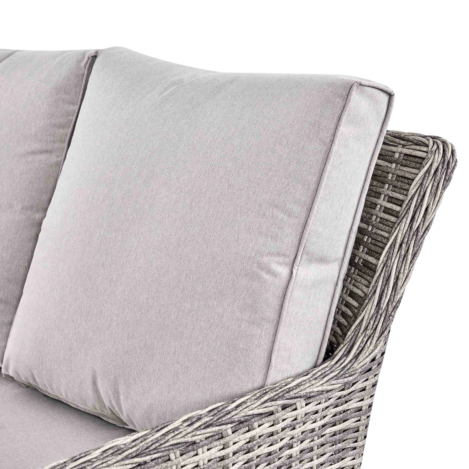 Hampshire Light Grey Large Corner Round Wicker Rattan Dining Set β Modular Sofa with Rising Firepit Table 15 Hampshire Light Grey Large Corner Round Wicker Rattan Dining Set β Modular Sofa with Rising Firepit Table - Image 15