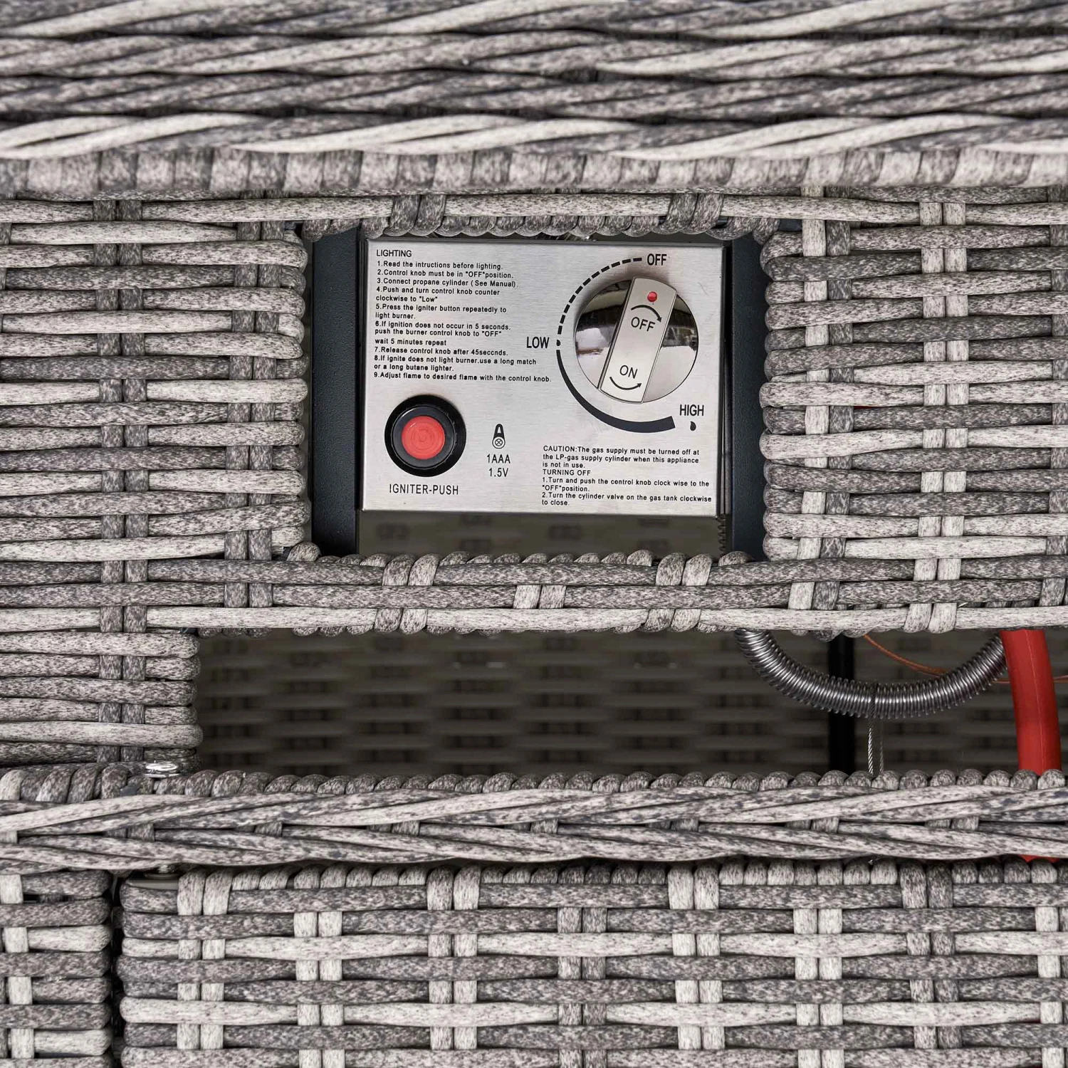 Hampshire Light Grey Large Corner Round Wicker Rattan Dining Set β Modular Sofa with Rising Firepit Table 18 Hampshire Light Grey Large Corner Round Wicker Rattan Dining Set β Modular Sofa with Rising Firepit Table - Image 18