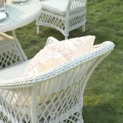 Willowbrook White Lattice Weave Rattan 4-Seater Round Garden Dining Set -Daals Store OD DINE 3090 WHITE SET scene6