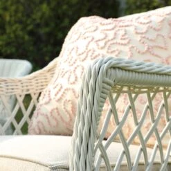 Willowbrook White Lattice Weave Rattan 4-Seater Round Garden Dining Set -Daals Store OD DINE 3090 WHITE SET scene7