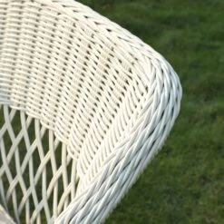 Willowbrook White Lattice Weave Rattan 4-Seater Round Garden Dining Set -Daals Store OD DINE 3090 WHITE SET scene8