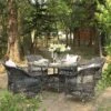 Willowbrook Lattice Weave Rattan 6-Seater Round Dining Set, Dark Grey 22 Willowbrook Lattice Weave Rattan 6-Seater Round Dining Set, Dark Grey -Daals Store OD DINE 3115 GREY SET main