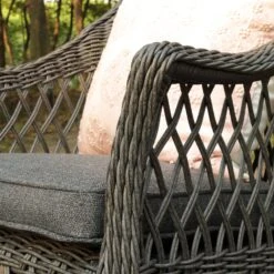 Willowbrook Lattice Weave Rattan 6-Seater Round Dining Set, Dark Grey -Daals Store OD DINE 3115 GREY SET scene7