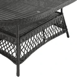 Willowbrook 6-Seater Oval Garden Dining Set in Dark Grey Lattice Weave Rattan - All-Weather Aluminum Frame -Daals Store OD DINE 3160 GREY SET detail3