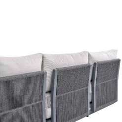 Pedra Rope And Aluminium Large Corner Casual Dining Set With Rising Table, Grey -Daals Store OD DINE 4980 GREY SET detail2