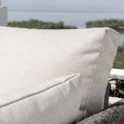 Pedra Rope And Aluminium Large Corner Casual Dining Set With Rising Table, Grey -Daals Store OD DINE 4980 GREY SET scene5