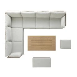 Pedra Rope And Aluminium Large Corner Casual Dining Set With Rising Table, Natural 20 Pedra Rope And Aluminium Large Corner Casual Dining Set With Rising Table, Natural -Daals Store OD DINE 4980 NAT SET WB3