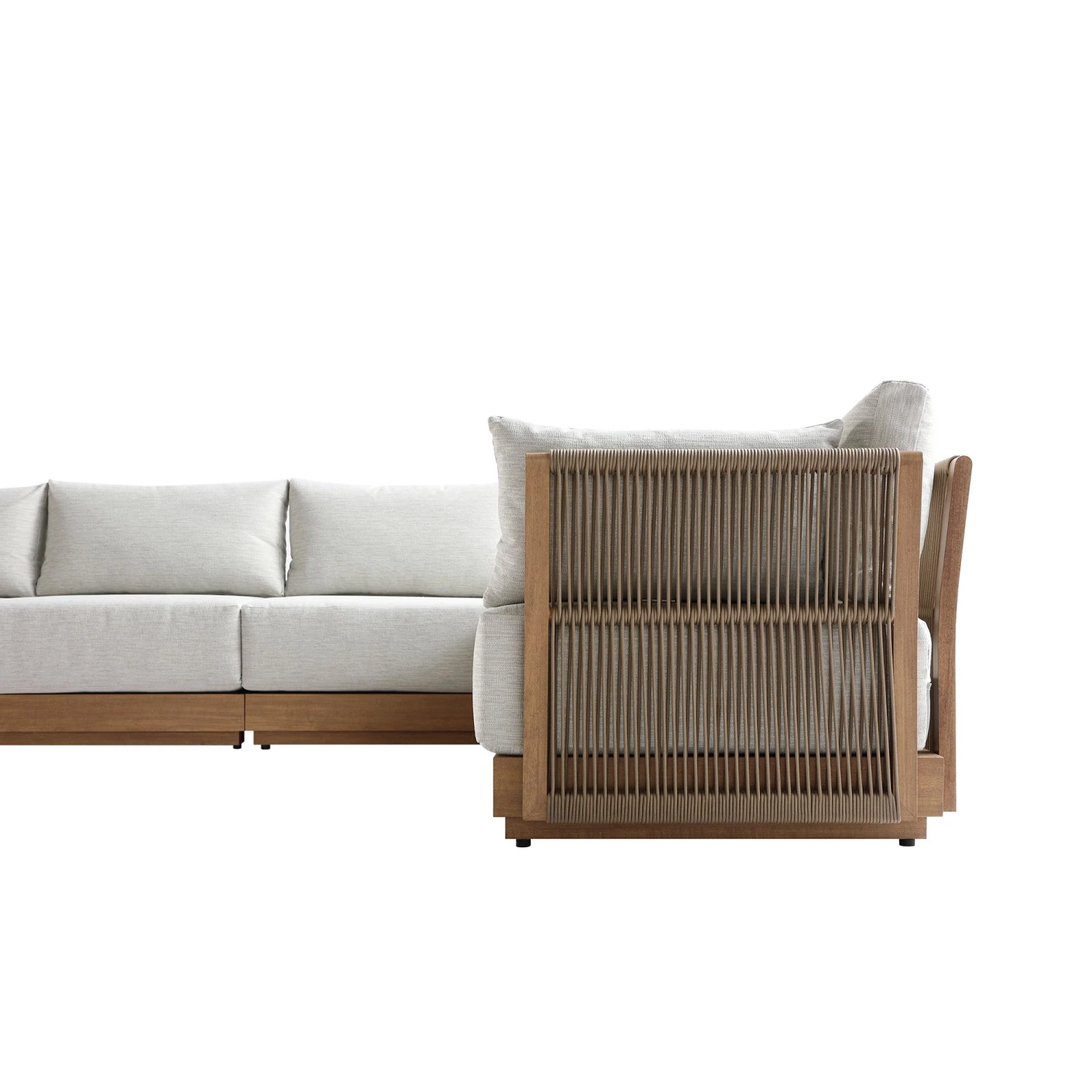 Pedra Rope And Aluminium Large Corner Casual Dining Set With Rising Table, Natural 11 Pedra Rope And Aluminium Large Corner Casual Dining Set With Rising Table, Natural - Image 11