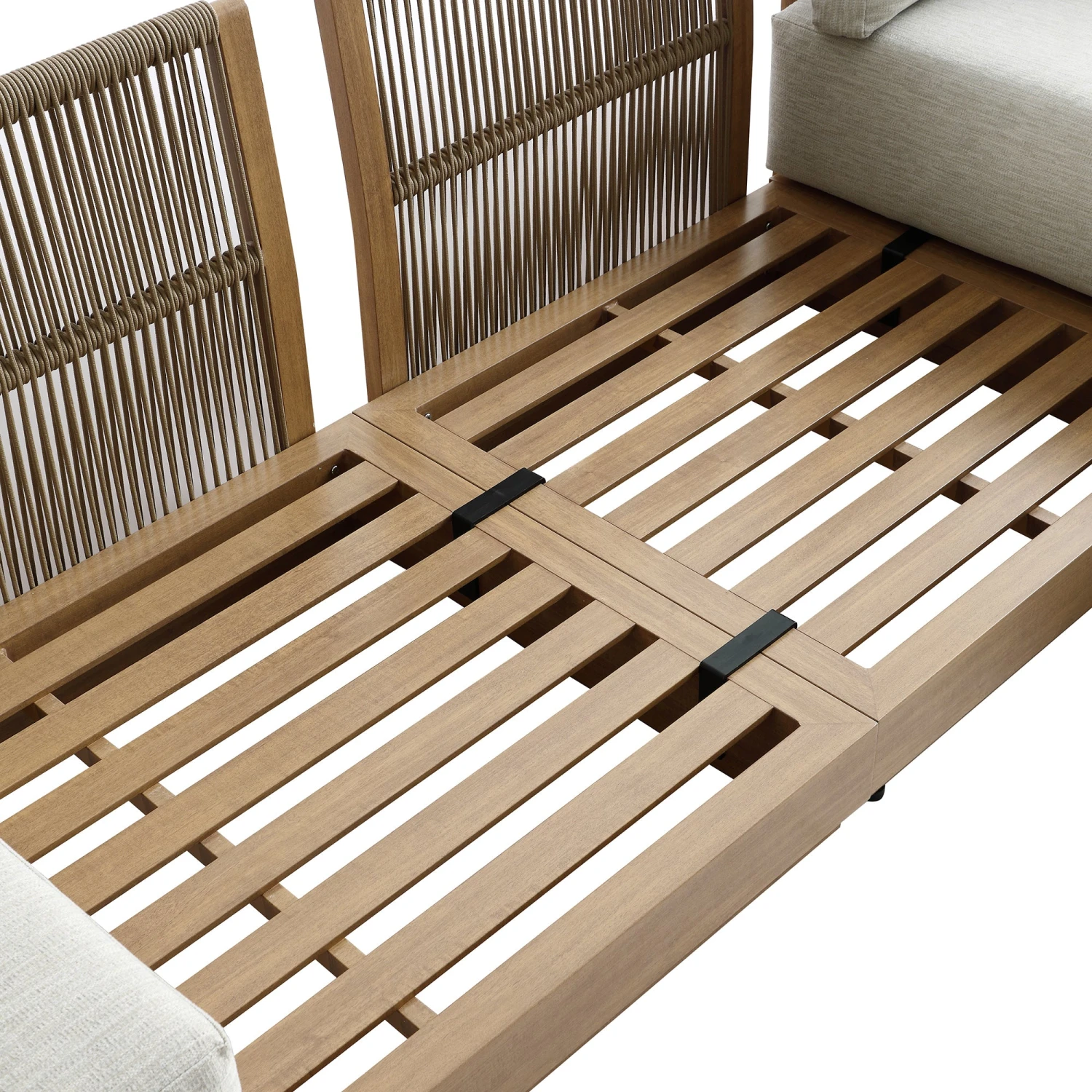 Pedra Rope And Aluminium Large Corner Casual Dining Set With Rising Table, Natural 12 Pedra Rope And Aluminium Large Corner Casual Dining Set With Rising Table, Natural - Image 12