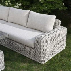 Bellagio Round Wicker Large Corner Casual Dining Set With Rising Table, Light Grey 17 Bellagio Round Wicker Large Corner Casual Dining Set With Rising Table, Light Grey -Daals Store OD DINE 550 LGREY SET scene4