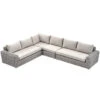 Bellagio Light Grey Round Wicker Modular Large Corner Sofa - Luxury Outdoor Seating -Daals Store OD DINE 550 LGREY SOFA WB1