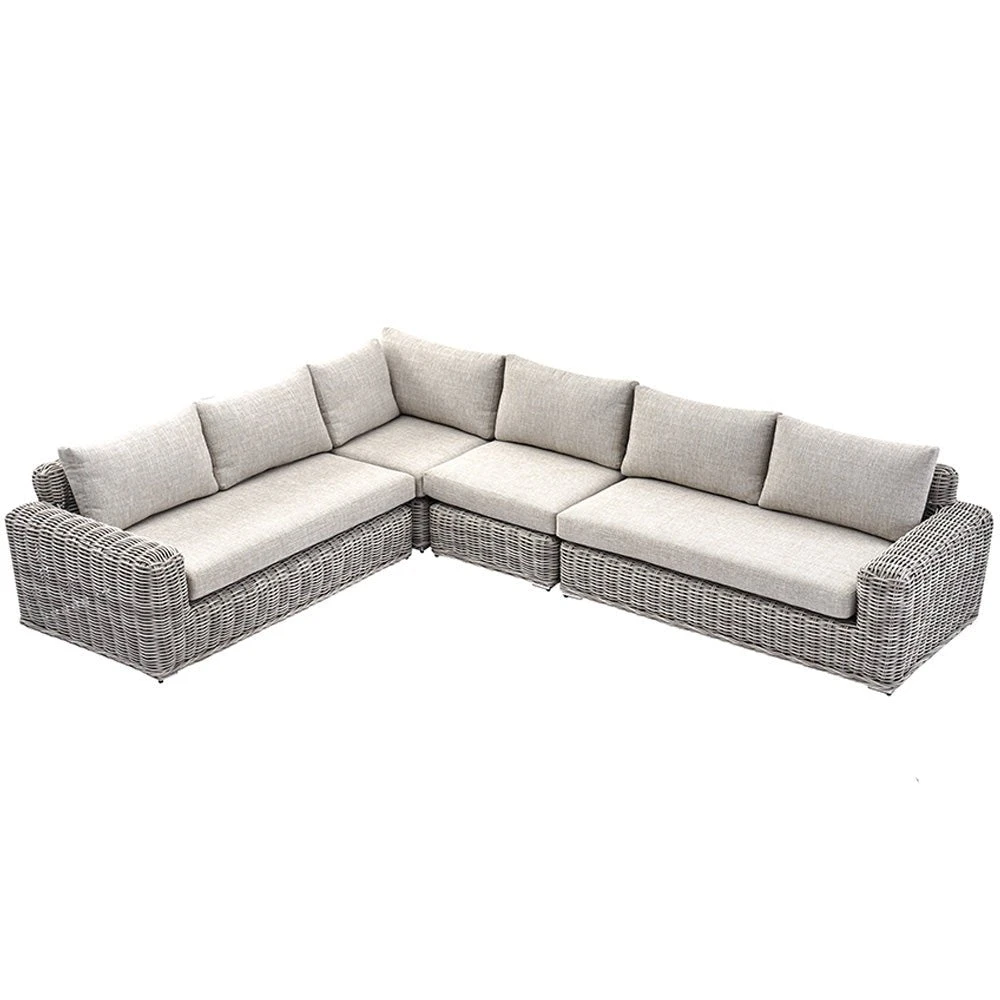 Bellagio Light Grey Round Wicker Modular Large Corner Sofa - Luxury Outdoor Seating 1 Bellagio Light Grey Round Wicker Modular Large Corner Sofa - Luxury Outdoor Seating