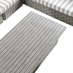 Bellagio Round Wicker Large Corner Casual Dining Set With Rising Table, Light Grey With Taupe Stripes 16 Bellagio Round Wicker Large Corner Casual Dining Set With Rising Table, Light Grey With Taupe Stripes -Daals Store OD DINE 550 LGREY TAUPESRTIPE SET detail3