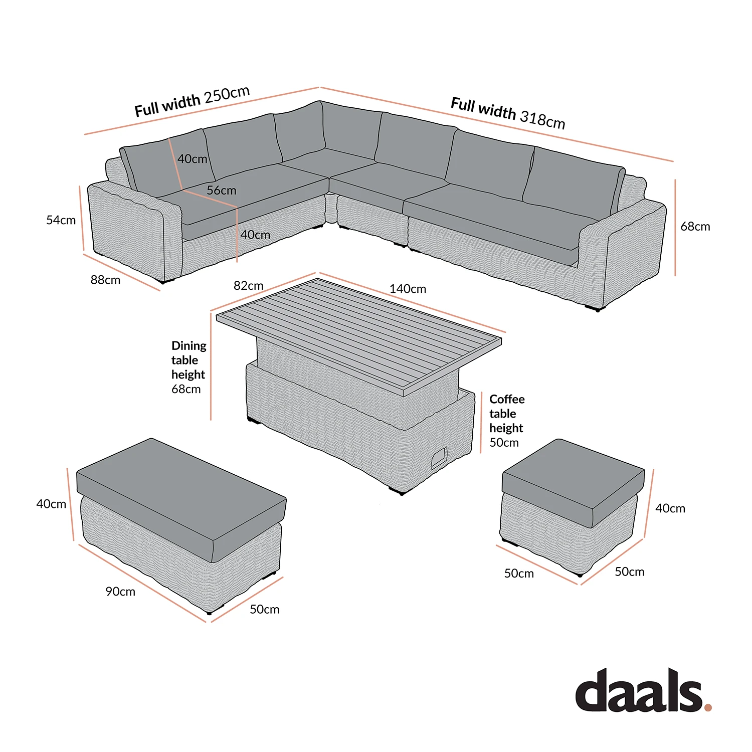 Bellagio Round Wicker Large Corner Casual Dining Set With Rising Table, Light Grey 9 Bellagio Round Wicker Large Corner Casual Dining Set With Rising Table, Light Grey - Image 9