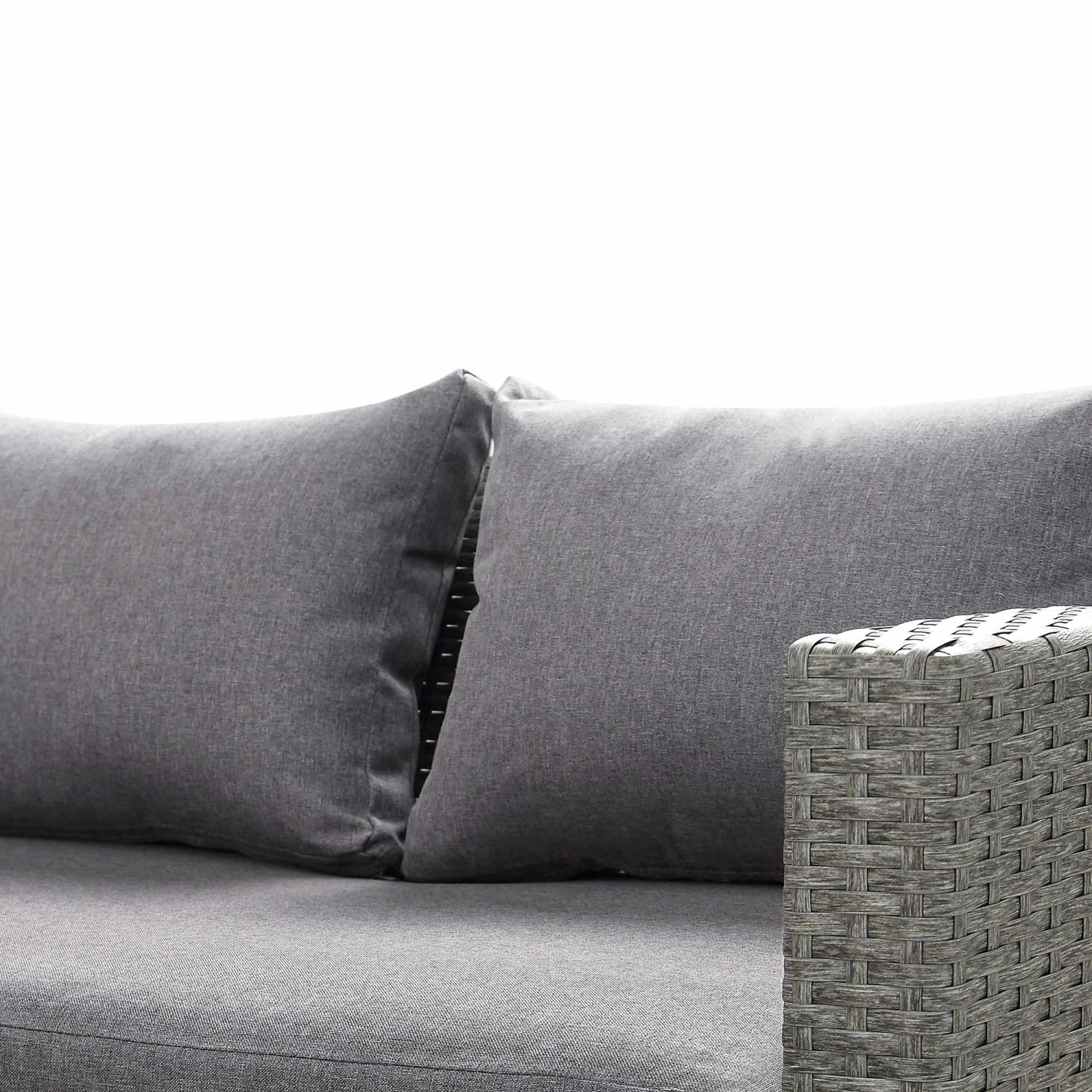 Granchester Rattan Rectangular Corner Dining Sofa Set With Rising Table, Grey 13 Granchester Rattan Rectangular Corner Dining Sofa Set With Rising Table, Grey - Image 13