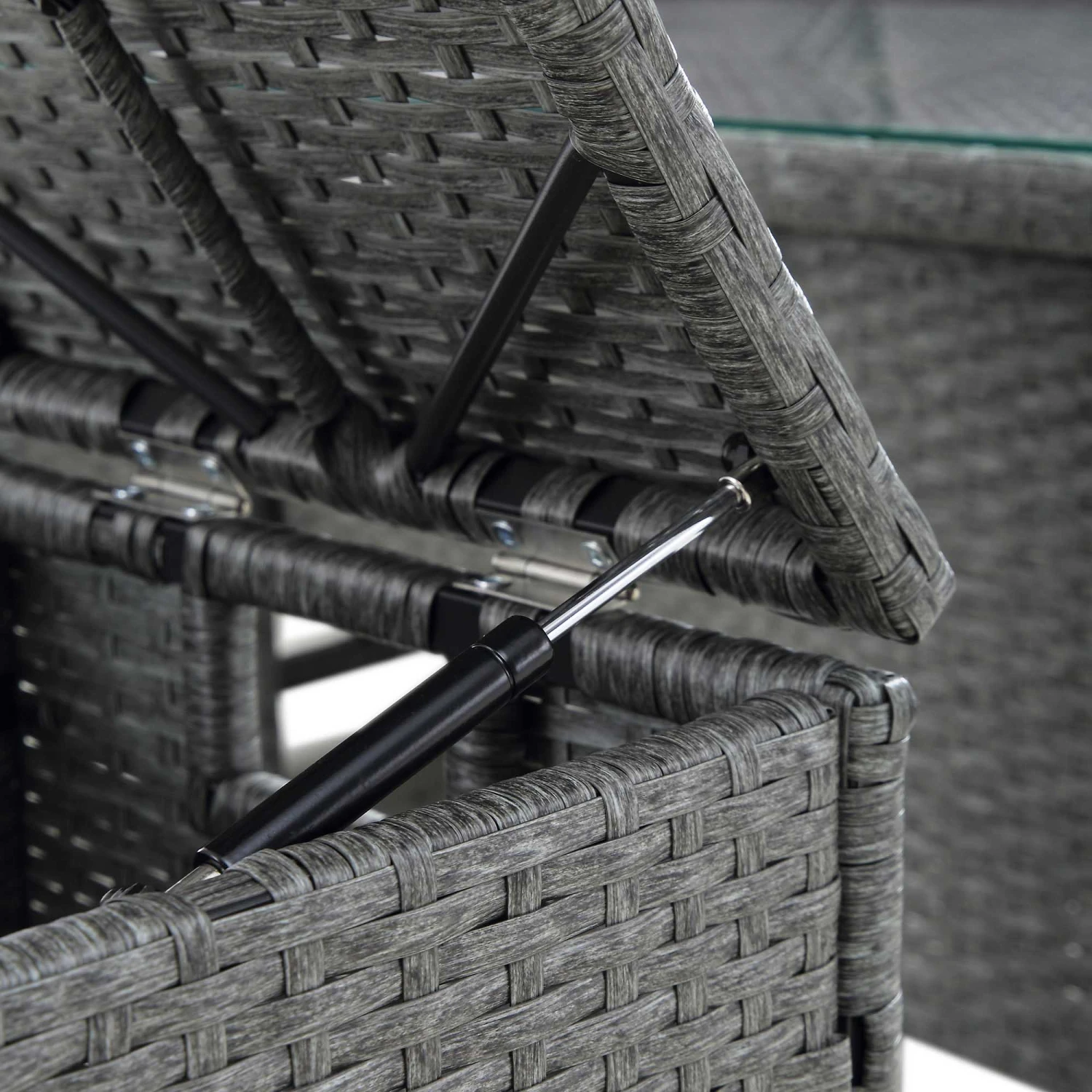 Granchester Rattan Rectangular Corner Dining Sofa Set With Rising Table, Grey 15 Granchester Rattan Rectangular Corner Dining Sofa Set With Rising Table, Grey - Image 15