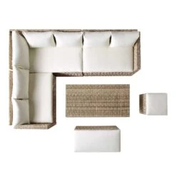 Granchester Rattan Rectangular Corner Dining Sofa Set With Rising Table, Natural 27 Granchester Rattan Rectangular Corner Dining Sofa Set With Rising Table, Natural -Daals Store OD DINE 6421 NAT WB5