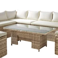 Granchester Rattan Rectangular Corner Dining Sofa Set With Rising Table, Natural 31 Granchester Rattan Rectangular Corner Dining Sofa Set With Rising Table, Natural -Daals Store OD DINE 6421 NAT detail2