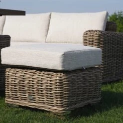 Bellagio Natural Round Wicker Large Modular Corner Dining Set β Height Adjustable Firepit Table & Beige Cushions 24 Bellagio Natural Round Wicker Large Modular Corner Dining Set β Height Adjustable Firepit Table & Beige Cushions -Daals Store OD DINE 650 NAT SET scene5