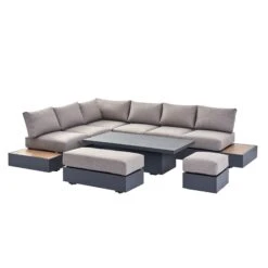 Jardin Large Granite Aluminium Corner Dining Set with Rising Table & Reclining Module - 9 Seater 29 Jardin Large Granite Aluminium Corner Dining Set with Rising Table & Reclining Module - 9 Seater -Daals Store OD DINE 905 GRANITE SET WB2