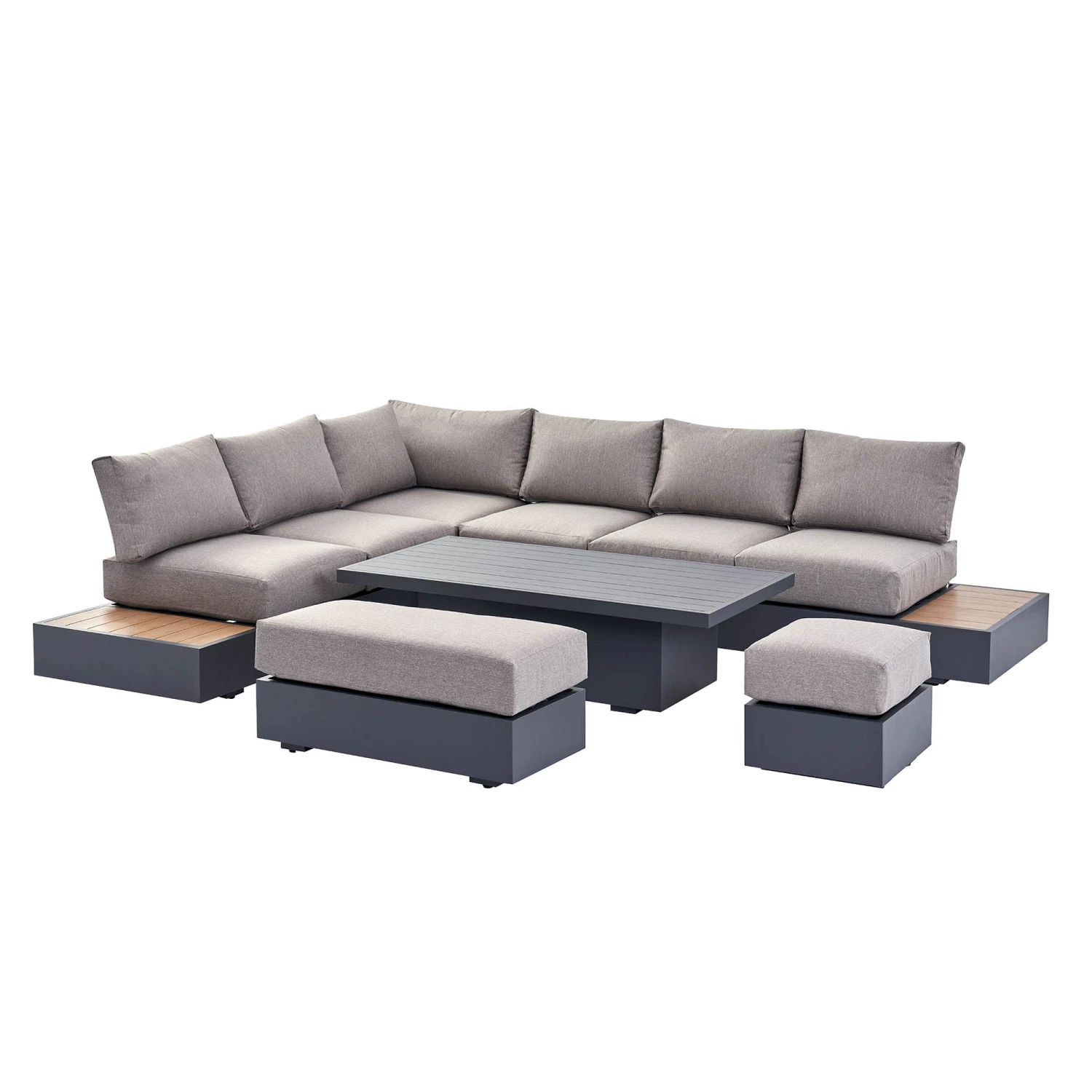 Jardin Large Granite Aluminium Corner Dining Set with Rising Table & Reclining Module - 9 Seater 10 Jardin Large Granite Aluminium Corner Dining Set with Rising Table & Reclining Module - 9 Seater - Image 10