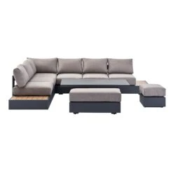 Jardin Large Granite Aluminium Corner Dining Set with Rising Table & Reclining Module - 9 Seater 32 Jardin Large Granite Aluminium Corner Dining Set with Rising Table & Reclining Module - 9 Seater -Daals Store OD DINE 905 GRANITE SET WB4