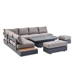 Jardin Large Granite Aluminium Corner Dining Set with Rising Table & Reclining Module - 9 Seater 33 Jardin Large Granite Aluminium Corner Dining Set with Rising Table & Reclining Module - 9 Seater -Daals Store OD DINE 905 GRANITE SET WB5