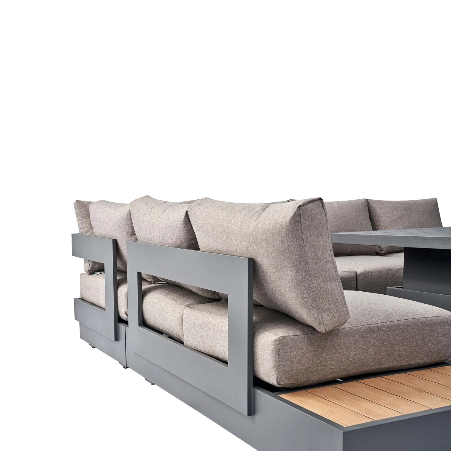 Jardin Large Granite Aluminium Corner Dining Set with Rising Table & Reclining Module - 9 Seater 16 Jardin Large Granite Aluminium Corner Dining Set with Rising Table & Reclining Module - 9 Seater - Image 16