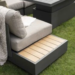 Jardin Large Granite Aluminium Corner Dining Set with Rising Table & Reclining Module - 9 Seater 26 Jardin Large Granite Aluminium Corner Dining Set with Rising Table & Reclining Module - 9 Seater -Daals Store OD DINE 905 GRANITE SET scene6