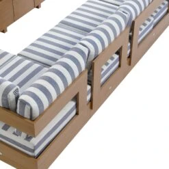 Jardin Aluminium Large Corner Casual Dining Set With Rising Table, Natural With Blue Stripes 37 Jardin Aluminium Large Corner Casual Dining Set With Rising Table, Natural With Blue Stripes -Daals Store OD DINE 905 NAT BLUESTRIPE SET detail3