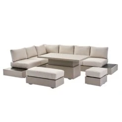 Jardin Aluminium Large Corner Casual Dining Set With Rising Table, Pumice 21 Jardin Aluminium Large Corner Casual Dining Set With Rising Table, Pumice -Daals Store OD DINE 905 PUMICE SET WB1
