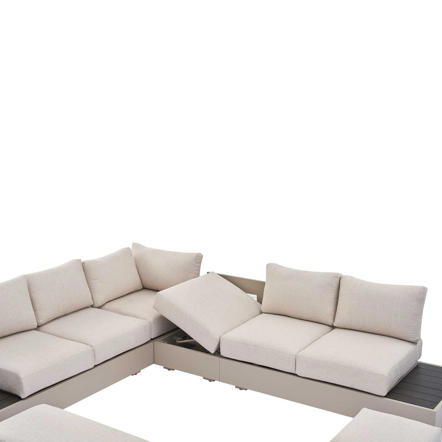 Jardin Aluminium Large Corner Casual Dining Set With Rising Table, Pumice 14 Jardin Aluminium Large Corner Casual Dining Set With Rising Table, Pumice - Image 14