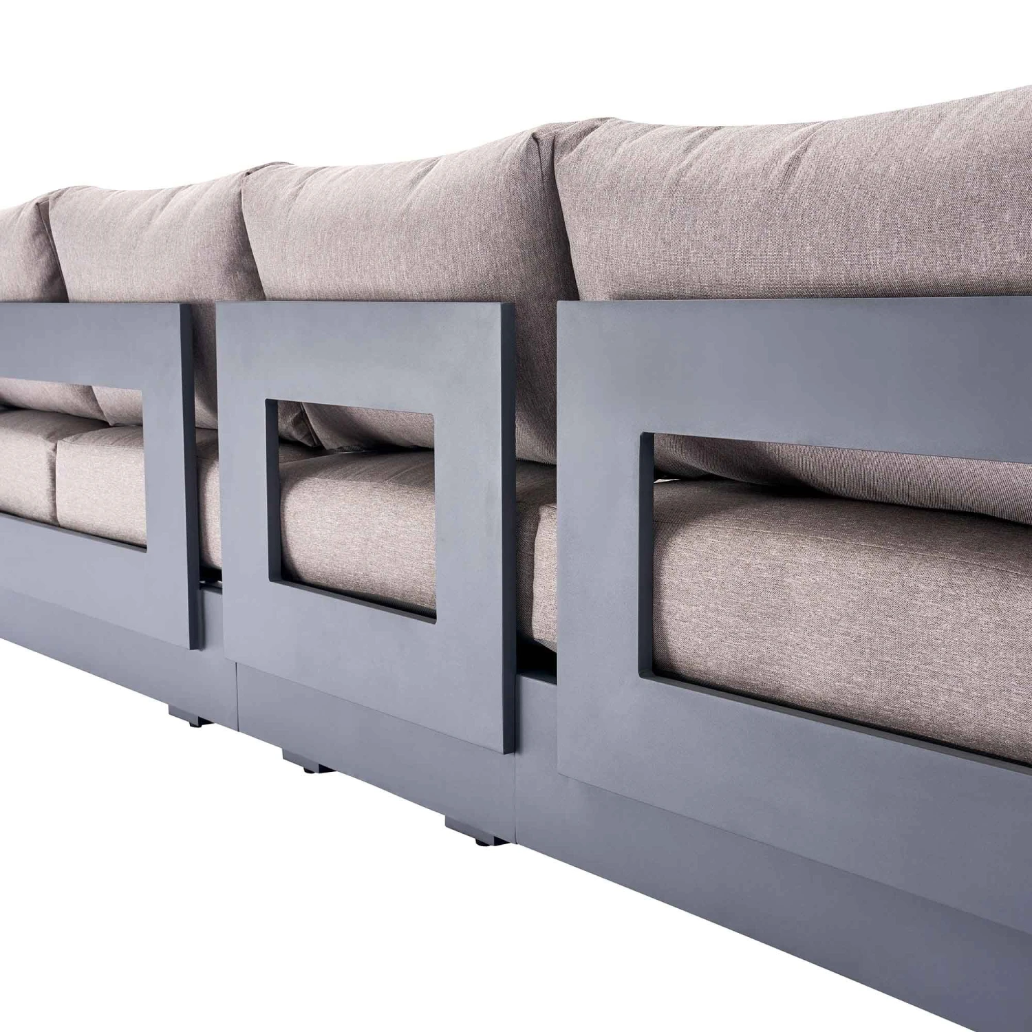 Jardin Aluminium Large Corner Casual Dining Set With Rising Firepit Table, Granite 15 Jardin Aluminium Large Corner Casual Dining Set With Rising Firepit Table, Granite - Image 15