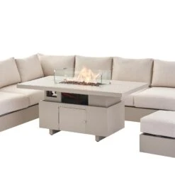 Jardin Aluminium Large Corner Casual Dining Set With Rising Firepit Table, Pumice 25 Jardin Aluminium Large Corner Casual Dining Set With Rising Firepit Table, Pumice -Daals Store OD DINE 906 PUMICE SET detail1