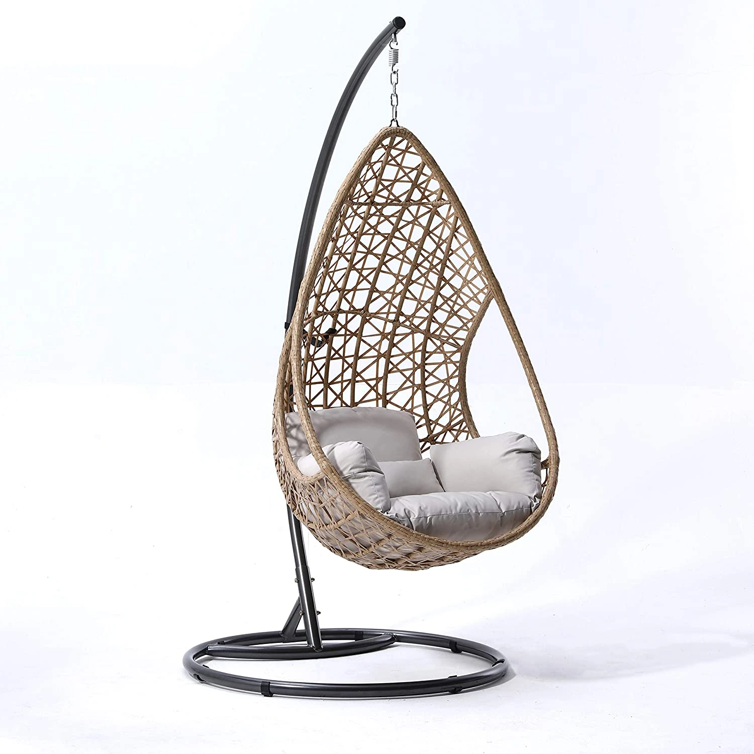 Indra Natural Rattan Effect Hanging Egg Chair β Luxury Outdoor Cocoon Swing Seat with Deep Fill Cushions 7 Indra Natural Rattan Effect Hanging Egg Chair β Luxury Outdoor Cocoon Swing Seat with Deep Fill Cushions - Image 7