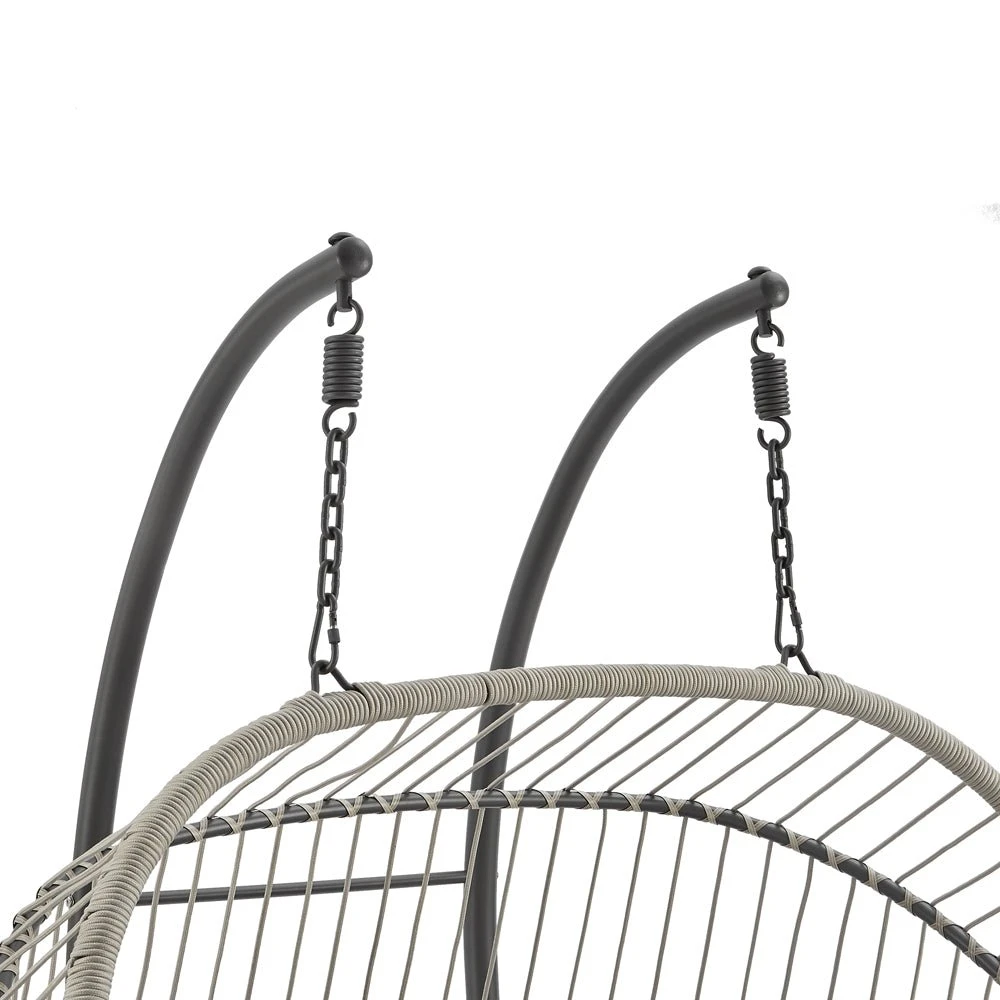 Harrington Grey Rattan & Rope Double Hanging Egg Chair β 2 Person Indoor/Outdoor Garden Swing with Plush Cushions 9 Harrington Grey Rattan & Rope Double Hanging Egg Chair β 2 Person Indoor/Outdoor Garden Swing with Plush Cushions - Image 9