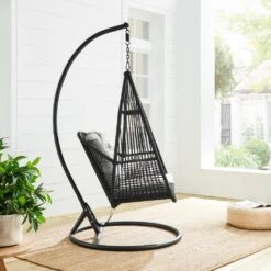 Lydia Geometric Rattan & Rope Mix Indoor Outdoor Hanging Chair 13 Lydia Geometric Rattan & Rope Mix Indoor Outdoor Hanging Chair -Daals Store OD HC 014 scene2