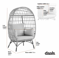 Stratford Indoor Outdoor Cocoon Loveseat 10 Stratford Indoor Outdoor Cocoon Loveseat -Daals Store OD HC 015 CHART