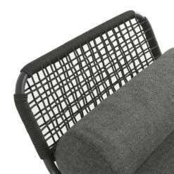 Pomona Rope Weave Bistro Set, Dark Grey Fabric With Black Frame 31 Pomona Rope Weave Bistro Set, Dark Grey Fabric With Black Frame -Daals Store OD POM DGREY DGREY BISTRO detail2