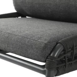 Pomona Rope Weave Bistro Set, Dark Grey Fabric With Black Frame 32 Pomona Rope Weave Bistro Set, Dark Grey Fabric With Black Frame -Daals Store OD POM DGREY DGREY BISTRO detail3