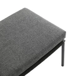 Pomona Rope Weave Bistro Set, Dark Grey Fabric With Black Frame 33 Pomona Rope Weave Bistro Set, Dark Grey Fabric With Black Frame -Daals Store OD POM DGREY DGREY BISTRO detail4