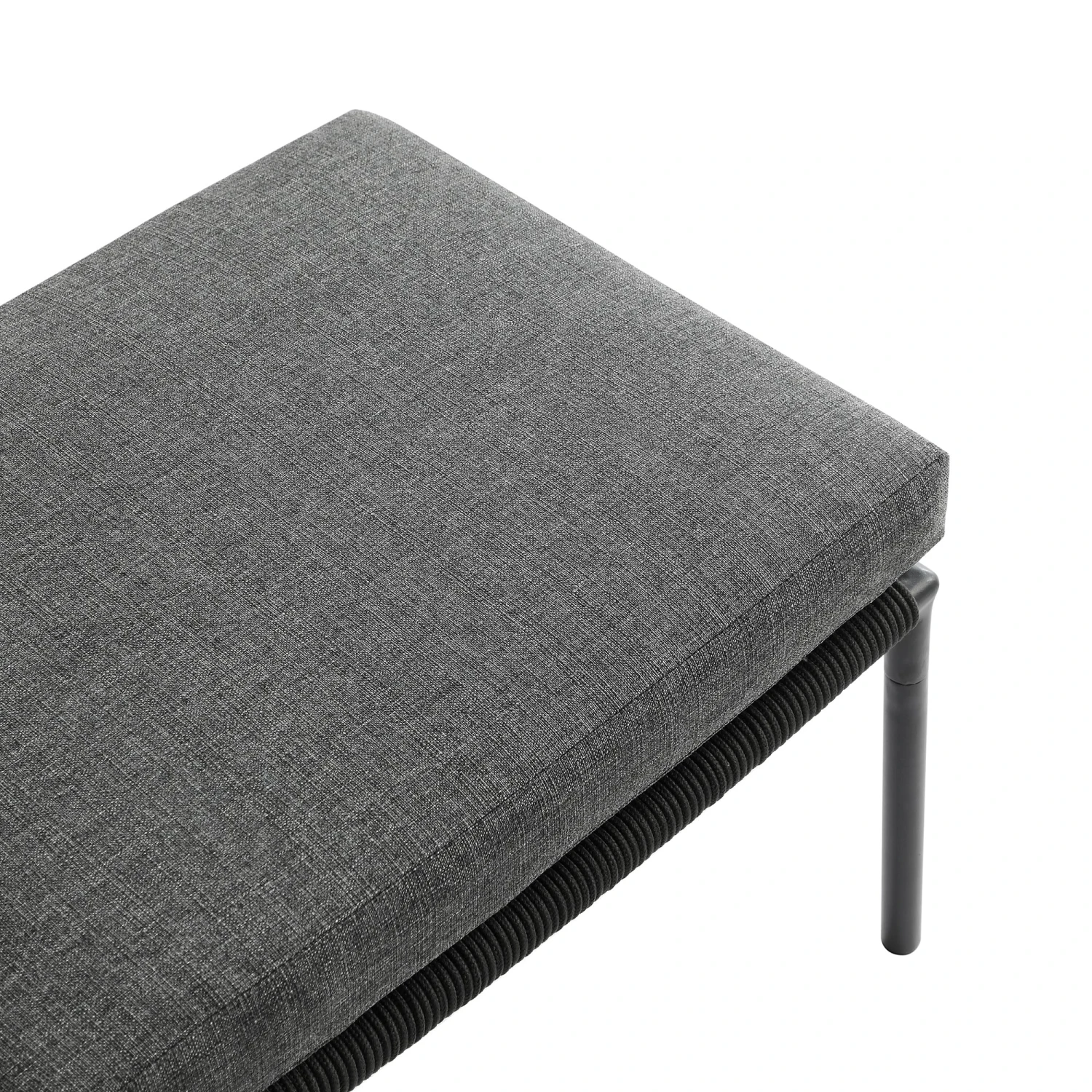 Pomona Rope Weave Bistro Set, Dark Grey Fabric With Black Frame 17 Pomona Rope Weave Bistro Set, Dark Grey Fabric With Black Frame - Image 17