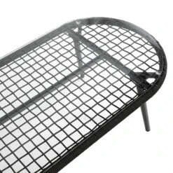 Pomona Rope Weave 5-Seater Sofa Set, Dark Grey Fabric With Black Frame 31 Pomona Rope Weave 5-Seater Sofa Set, Dark Grey Fabric With Black Frame -Daals Store OD POM DGREY DGREY CONVO SET detail1