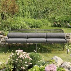 Pomona Rope Weave 5-Seater Sofa Set, Dark Grey Fabric With Black Frame 19 Pomona Rope Weave 5-Seater Sofa Set, Dark Grey Fabric With Black Frame -Daals Store OD POM DGREY DGREY CONVO SET scene3