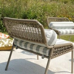 Pomona Rope Weave Bistro Set, Sage Striped Fabric With Taupe Frame 22 Pomona Rope Weave Bistro Set, Sage Striped Fabric With Taupe Frame -Daals Store OD POM TAU SAGESTRIPE BISTRO scene5