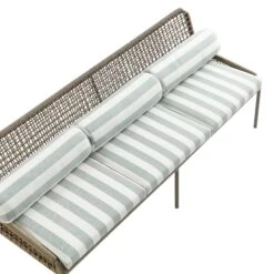 Pomona Rope Weave 5-Seater Sofa Set, Sage Striped Fabric With Taupe Frame 34 Pomona Rope Weave 5-Seater Sofa Set, Sage Striped Fabric With Taupe Frame -Daals Store OD POM TAU SAGESTRIPE CONVO SET detail1